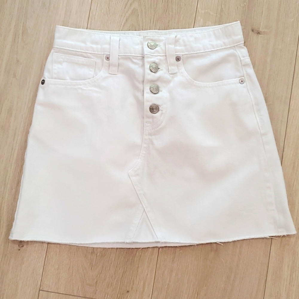 Madewell White Jean Skirt Size 2